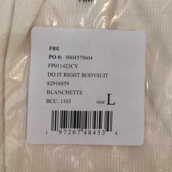 Free People Do It Right Bodysuit In Blanche. NWT! Sz M & L - Picture 8 of 11